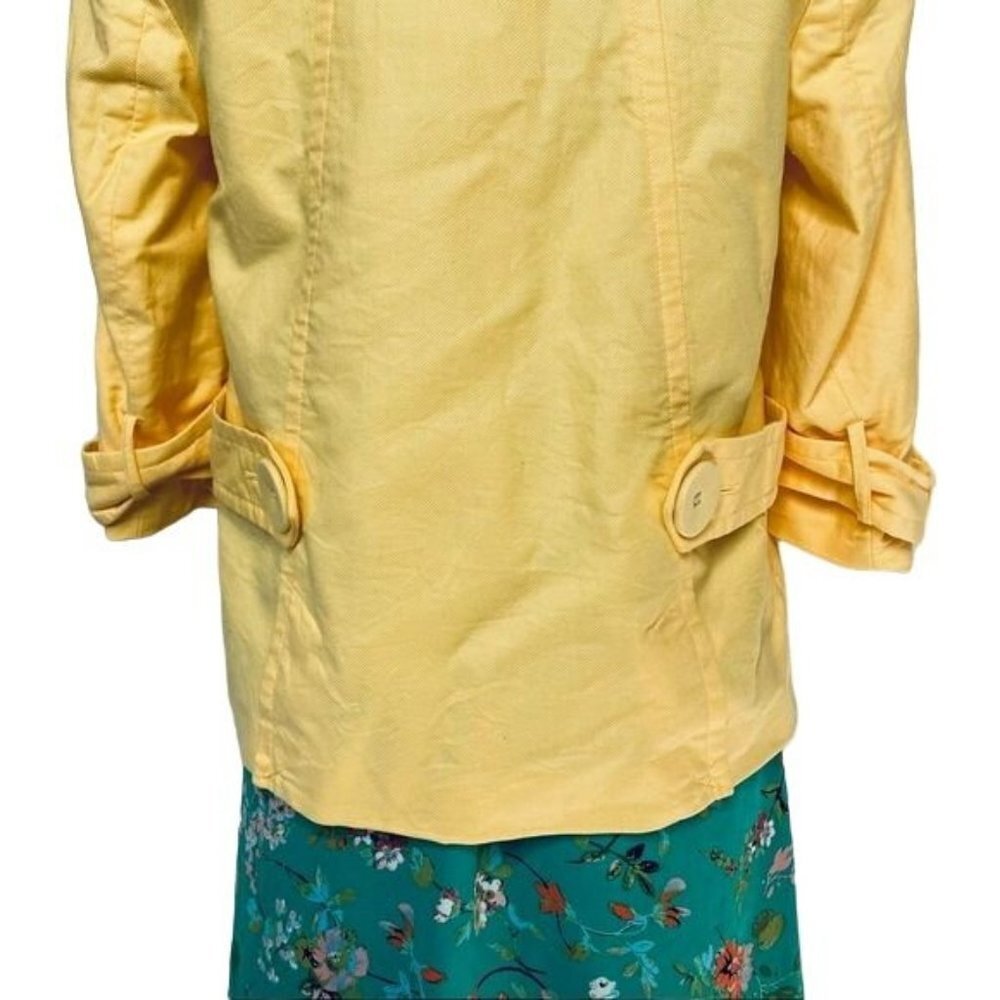 ColdWater Creek Yellow Blazer Large Button Down Coat Jacket Blazer Size 10 M - Picture 8 of 9